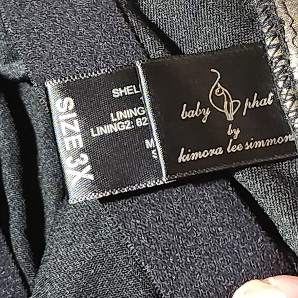 VTG Baby Phat 3X Bikini Set Pewter Snakeskin Metallic Babydoll Top Y2K Plus Size - Picture 10 of 16